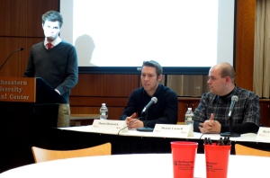 Moderator Chris Jelly, Daniel Bostwick, and Shayne Caswell.